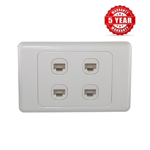 4 Gang Wall Plate,Punch Down CAT6  LAN RJ45 8P8C