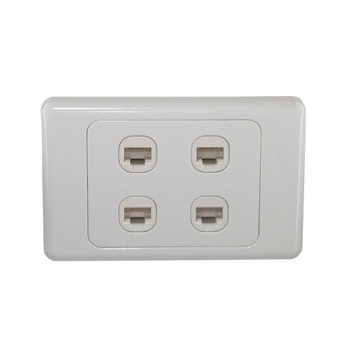 4 Gang Wall Plate,Punch Down CAT6  LAN RJ45 8P8C