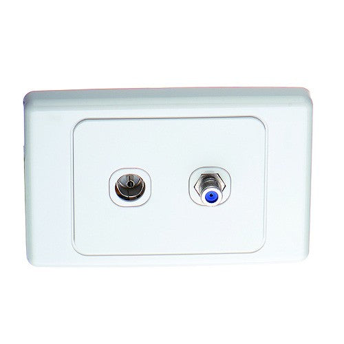 2 Gang Wall Plate 1 x TV ,1 x Pay TV -5 Pack