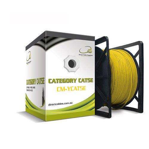 CAT5e 4 twisted pairs, Yellow PVC sheathed with solid copper conductor