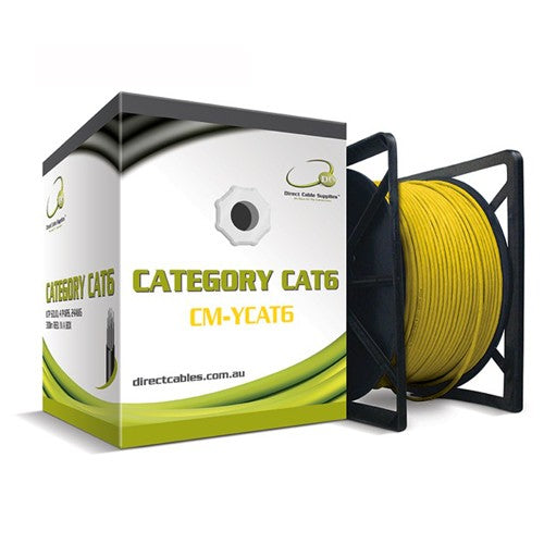 Category 6 Utp Lan Cable,Four 23AWG twisted solid copper pairs, Yellow