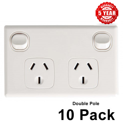 10 x Power Point Double Pole 10 Amp GPO Outlet Caravan RV Trailer Construction