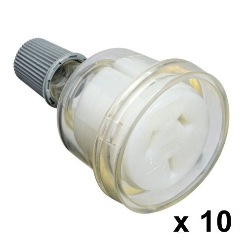 10 x 10 Amp Female Extension Socket Lead 3 Pin Clear 240v