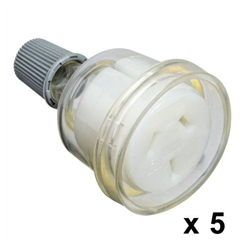 5 x 10 Amp Female Extension Socket Lead 3 Pin Clear 240v