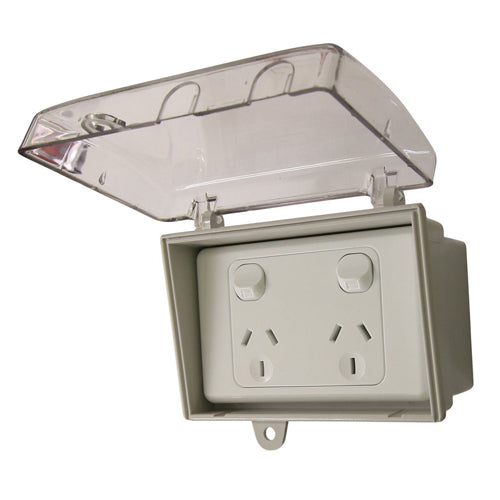Weather Protected Hinged Enclosure with Double Power Point
