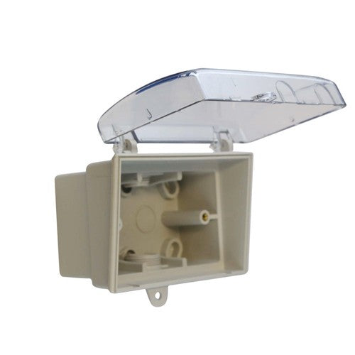 Weatherproof Box Enclosure for Powerpoint and Switch - GPO Socket LOCK clear