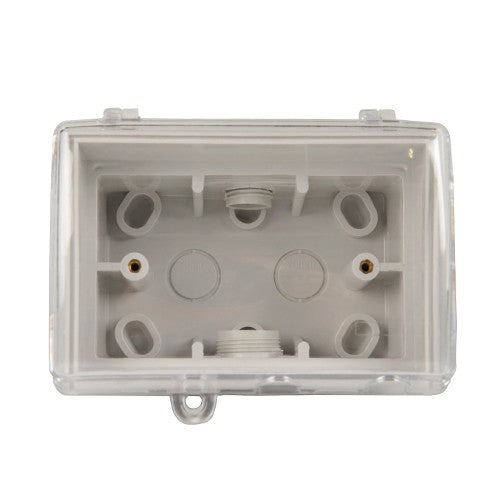 Weatherproof Box Enclosure for Powerpoint and Switch - GPO Socket LOCK clear