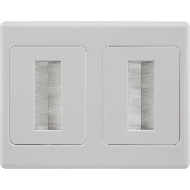 Brush Wall Double Plate In-Wall Cable Management (Clipsal Design)